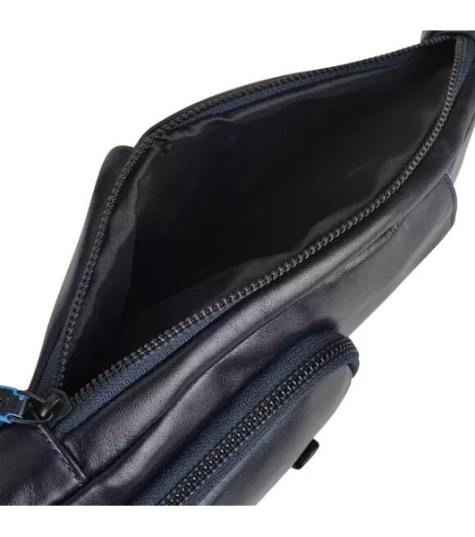 Рюкзак слинг Piquadro Blue Square Revamp CA5577B2V/BLU, кожа, синий