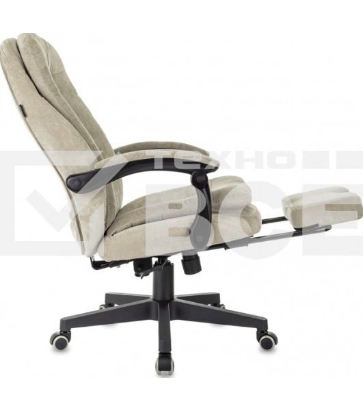 Кресло руководителя Бюрократ T-9950MSG-F Fabric песочный Light-21, крестов. пластик, подст. для ног