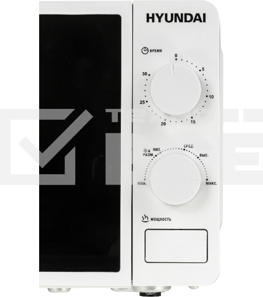 Микроволновая печь Hyundai HYM-M2003 белый, 20 л, 700 Вт, переключатели - поворотный механизм