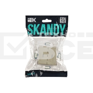 Выключатель 2-кл. IEK SKANDY SK-V09B 10А с индикацией бежевый SK-V20-1-10-K10