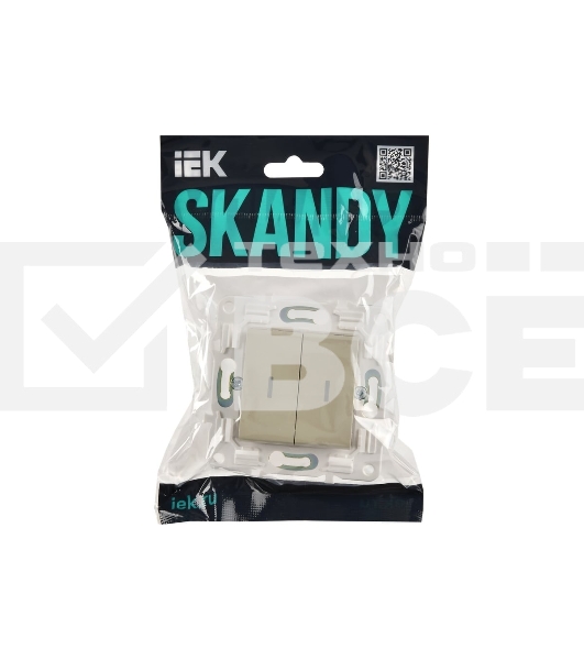 Выключатель 2-кл. IEK SKANDY SK-V09B 10А с индикацией бежевый SK-V20-1-10-K10