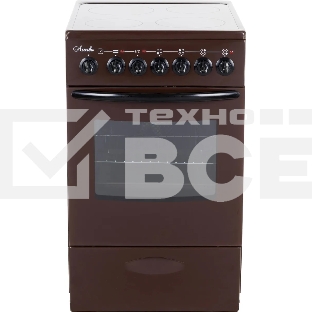 Плита электрическая Лысьва EF4006MK00 коричневый, конфорок 4 электрических, духовка 57 л, 50 см x 84 см x 60 см (без крышки)