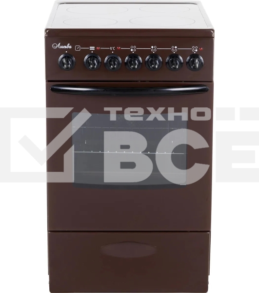 Плита электрическая Лысьва EF4006MK00 коричневый, конфорок 4 электрических, духовка 57 л, 50 см x 84 см x 60 см (без крышки)