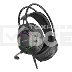 Проводные наушники Borofone BO105 Thunder черный, полноразмерные, RGB-подсветка, фото2