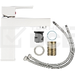 Смеситель на раковину BRIMIX 5973 шаровый, из высокопрочного пластика АБС, БЕЛЫЙ, квадратный корпус, фото2