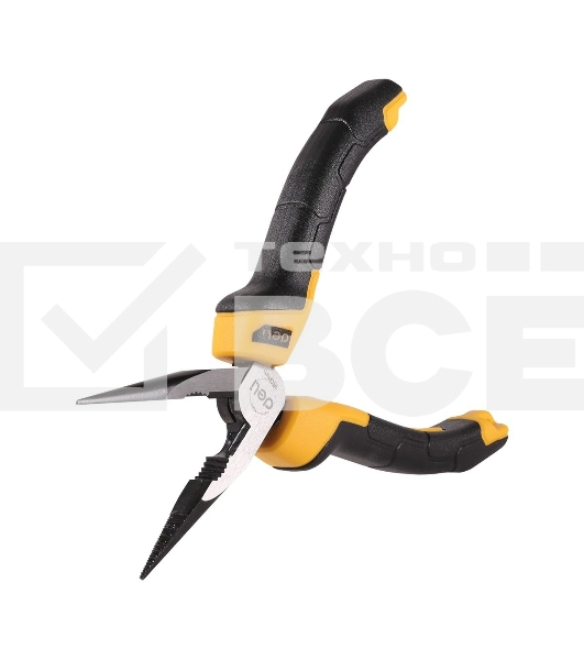 Удлиненные плоскогубцы Deli DL2106Z 160мм, сталь CrV, прорезиненная двухкомпонентная ручка