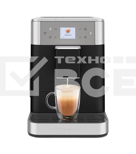 Автоматическая эспрессо-машина KitchenAid 5KES8556EBK, 2.2 л, одновременное приготовление двух чашек, 5 уровней крепости кофе, автоматическая очистка, автоматическая декальцинация, цветной дисплей, сенсорное управление, 15 рецептов, автоматическое вспенив