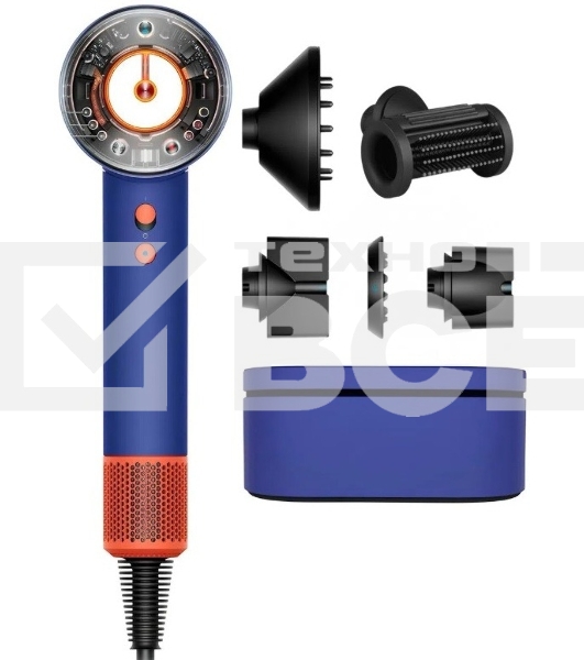 Фен Dyson Supersonic HD16 синий/топаз, 1600 Вт, компактный, ионизация