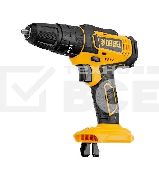 Дрель-шуруповерт Denzel CID-18-0, Аккумуляторная, 18В, Без АКБ и ЗУ, Ударная, Кейс