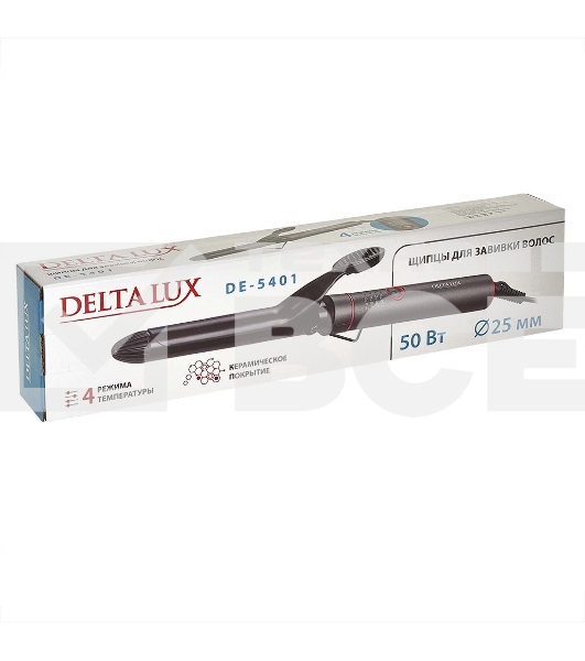Щипцы для завивки волос DELTA LUX DE-5401 темно-серый, 25 мм, 210 °C, 4 режима
