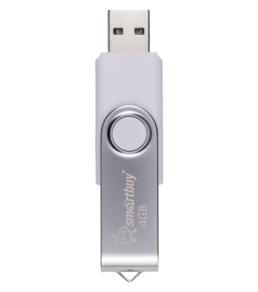 Флешка USB SmartBuy Twist White (SB004GB2TWW), 4GB, USB 2.0, R/W 15/5, белый
