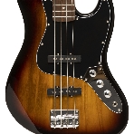 Бас-гитара STAGG SBJ-30 SNB 4-х струнная форма Jazz Bass, корпус павловния, гриф клен, накладка грифа палисандр, 20 ладов, мензура 867 мм, колки никелированные, бридж JB Classic, звукосниматели 2xJB, регуляторы 2x громкости, 1x тона, цвет Sunburst, фото4