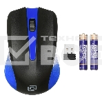 Мышь беспроводная Oklick 485MW черный/синий, 1200 dpi, радиоканал, USB, кнопки - 3, фото4