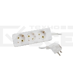 Удлинитель сетевой СТАРТ S 3x5-Z --20 dg, 3 розетки, до 10А, 5м, с заземлением, белый, фото 1