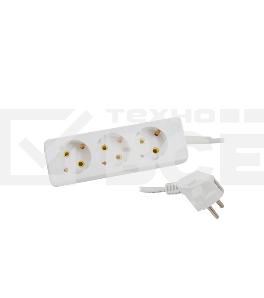 Удлинитель сетевой СТАРТ S 3x5-Z --20 dg, 3 розетки, до 10А, 5м, с заземлением, белый