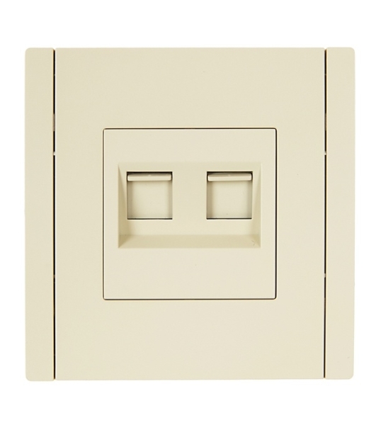 Розетка компьютерная IEK FORTE&PIANO FP434 2-ая RJ45 кат.6 ваниль