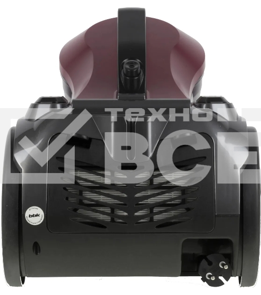 Пылесос BBK BV 1502 черный/темная вишня, 300/1600 Вт, уборка сухая, пылесборник контейнер, 2 л