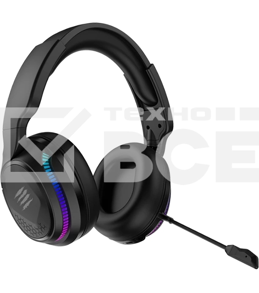 Гарнитура беспроводная игровая Mad Catz P.I.L.O.T. PRO черные (Bluetooth, 2.4 гГц, 3.5 мм jack, RGB подсветка, 50 мм, 930 мА·ч)