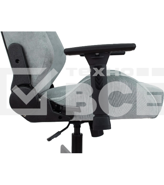 Кресло игровое Knight N1 Fabric серо-голубой Light-28 с подголов. крестовина металл