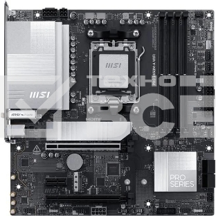 Материнская плата MSI PRO B850M-A WIFI, AM5, AMD B850, 4xDDR5, 4xSATA, 2xM.2, 1xPCIe 5.0 x16, 1xPCIe 4.0 x4, 1xPCIe 3.0 x1, 1xHDMI (v2.1), 1xDP (v1.4), 1x5Gb LAN, Wi-Fi 7, Bluetooth 5.4, 2xUSB-C 10Gbps, 3xUSB-A 10Gbps, 3xUSB-A 5Gbps, 2x3.5 мм, 7.1, mATX