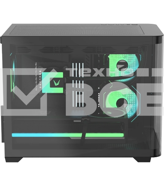 Компьютерный корпус AeroCool/Formula Crystal U2M Floe черный без БП mATX 1xUSB 3.0 1xUSB3.1 audio bott PSU