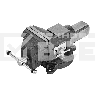 Тиски слесарные Denzel BVH-125, 125 мм, поворотные, стальная направляющая, с наковальней