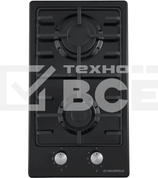 Газовая варочная панель Maunfeld EGHE.32.3EB/G, 2 конфорки, эмалированная сталь, черный