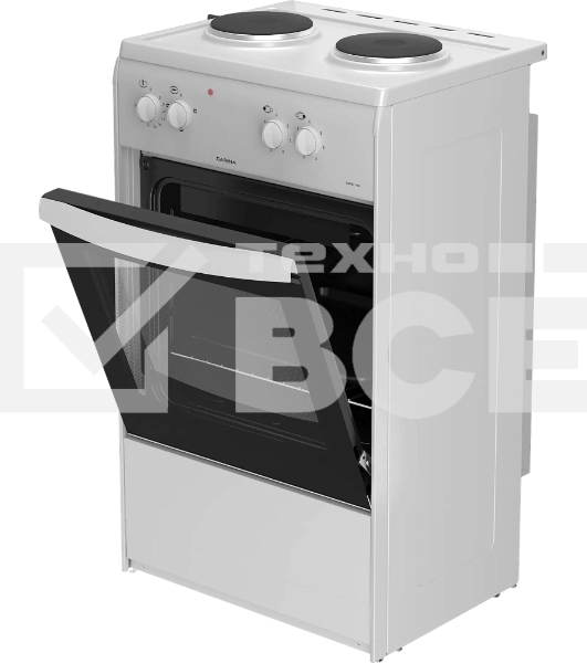 Плита электрическая Darina S EM 521 404 W белый/черный, конфорок 2 шт, духовка 45 л, 50 см x 85 см x 41 см