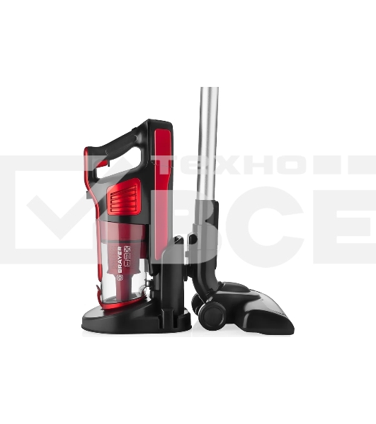 Пылесос вертикальный BRAYER BR4260 красный, питание от аккумулятора, 120 Вт, уборка сухая, пылесборник 0.6 л, работа от АКБ max 40 мин