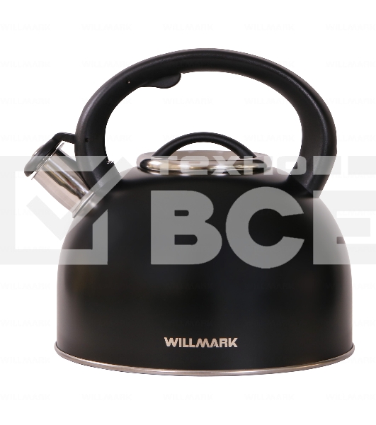 Чайник WILLMARK WTK-4810SS (4л, со свистком, с крышкой, нейлон ручка, техн. Easy spout open) черный
