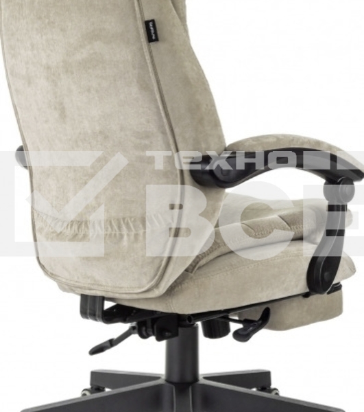 Кресло руководителя Бюрократ T-9950MSG-F Fabric песочный Light-21, крестов. пластик, подст. для ног