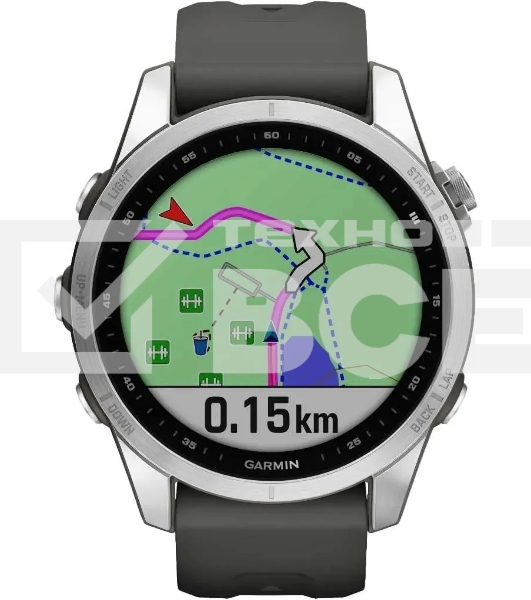 Смарт-часы Garmin Fenix 7s серебристый с графитовым ремешком 42мм