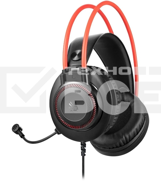 Наушники с микрофоном A4Tech Bloody G200S черный/красный 2м мониторные USB оголовье (G200S USB/ BLACK +RED)