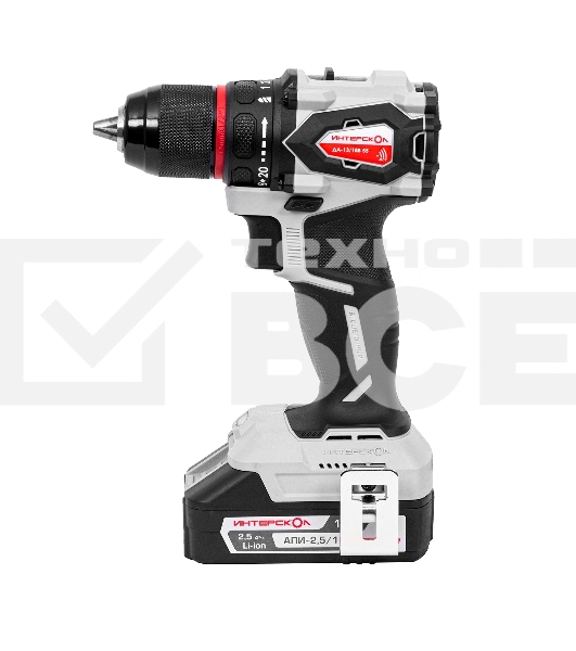 Дрель-шуруповерт Интерскол ДА-13/18В 55 без аккум. и ЗУ 600Вт аккум. патрон:быстрозажимной (952.0.0.70)