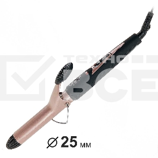 Щипцы для завивки волос DELTA LUX DL-0626 коричневый/черный, 25 мм, 180 °C, 1 режим