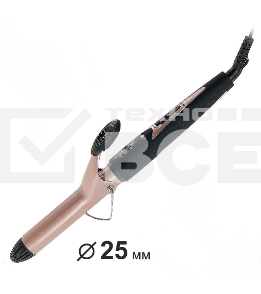 Щипцы для завивки волос DELTA LUX DL-0626 коричневый/черный, 25 мм, 180 °C, 1 режим