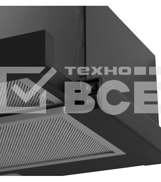 Вытяжка кухонная встраиваемая LEX HIDE 500 черный, управление кнопочное (1 мотор)