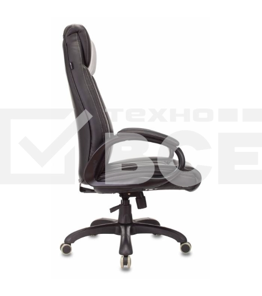 Кресло руководителя Бюрократ T-9922N Leather Venge Black черный, эко.кожа, крестовина пластик