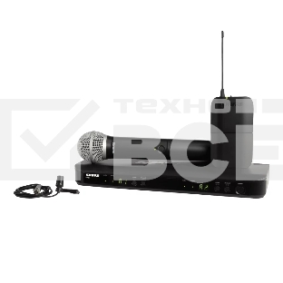 Микрофонная система SHURE BLX1288E/CVL-M17 беспроводная, двухканальная, с ручным передатчиком PG58 и петличным микрофоном CVL-B/C, частота UHF 662-686 МГц