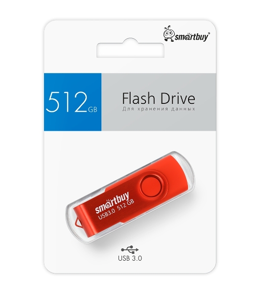 Флешка USB UFD 3.0/3.1 SmartBuy 512 Gb Twist Red (SB512 Gb3TWR)