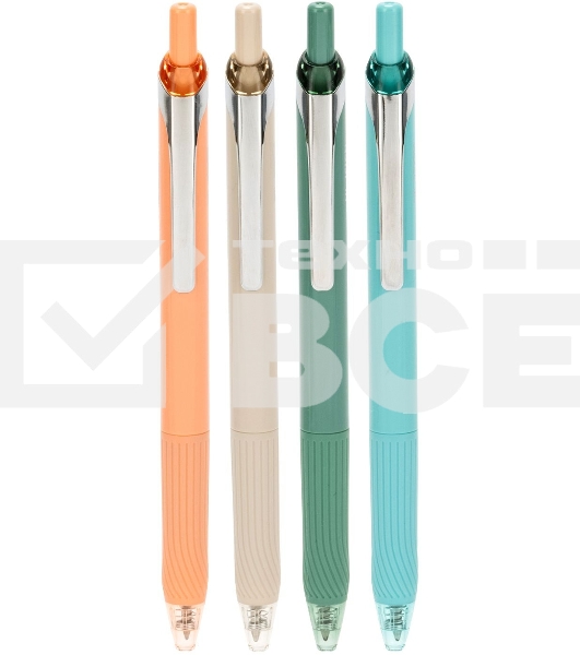 Ручка гелевая автоматическая Deli Nusign ENS666-BL ассорти, синие чернила, линия 0.7мм, резиновая манжета