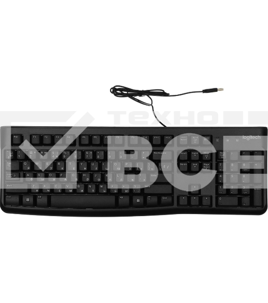 Комплект клавиатура+мышь Logitech MK120 проводной, USB, 1000 DPI, чёрный (неоригинальная гравировка)