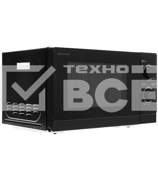 Микроволновая печь Sharp R-6000RK черный, 20 л, 800 Вт, переключатели - поворотный механизм