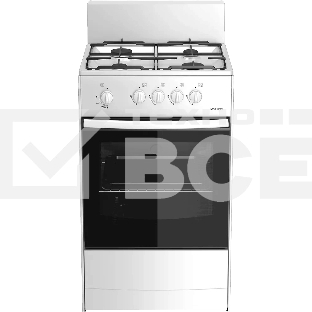 Плита газовая Darina S GM 441 001 W белый/черный, конфорок 4 шт, духовка 50 л, 50 см x 85 см x 51 см