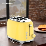 Тостер Tesler TT-260, желтый, 815 Вт, 2 слота, фото4