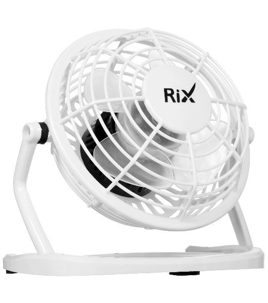 Вентилятор Rix RDF-1500USB белый, настольный, 2.5 Вт, 1 скорость, 10 см
