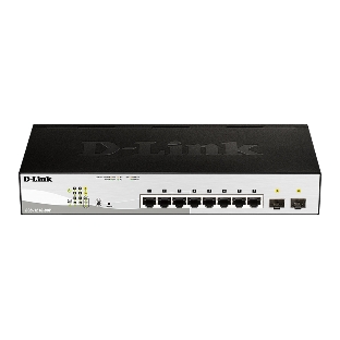 Коммутатор D-Link DGS-1210-08P/G3A, 8×1 Гбит/с PoE + 2×1 Гбит/с SFP, настраиваемый