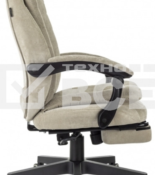 Кресло руководителя Бюрократ T-9950MSG-F Fabric песочный Light-21, крестов. пластик, подст. для ног