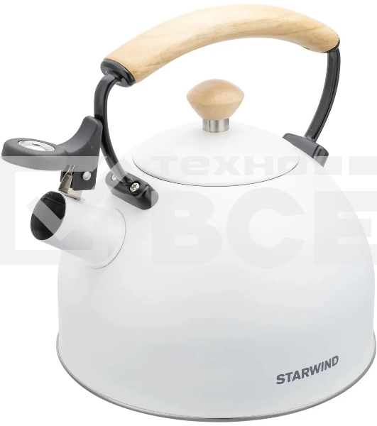 Чайник для плиты металлический Starwind Chef Country 2.5л. белый (SW-CH1712)