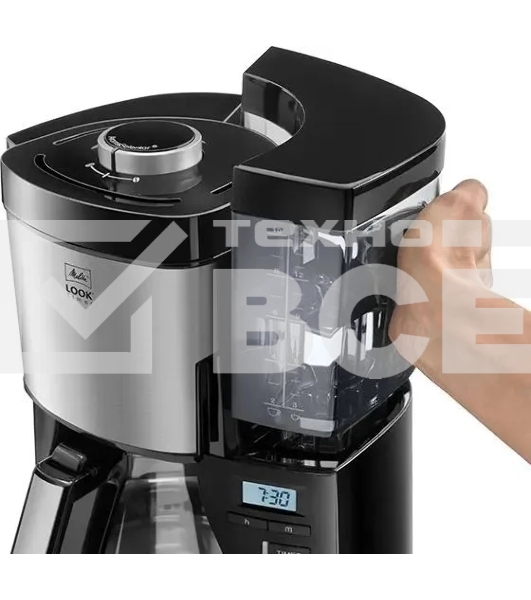 Кофеварка капельная Melitta Look V Therm Timer Black Filter черный/нержавеющая сталь, исп. кофе - молотый, 1.25 л, 1000 Вт